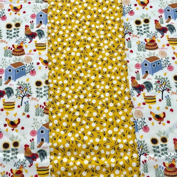 Chicken Rooster Sunflower Farmhouse Dish Drying Mat and Dishcloth Set - Picture 4 of 6